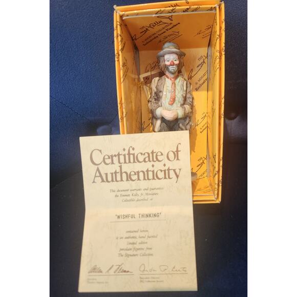 New Emmett Kelly Signature Collection Wishful Thinking 10009 Flambro 5 inch tall - Picture 2 of 4